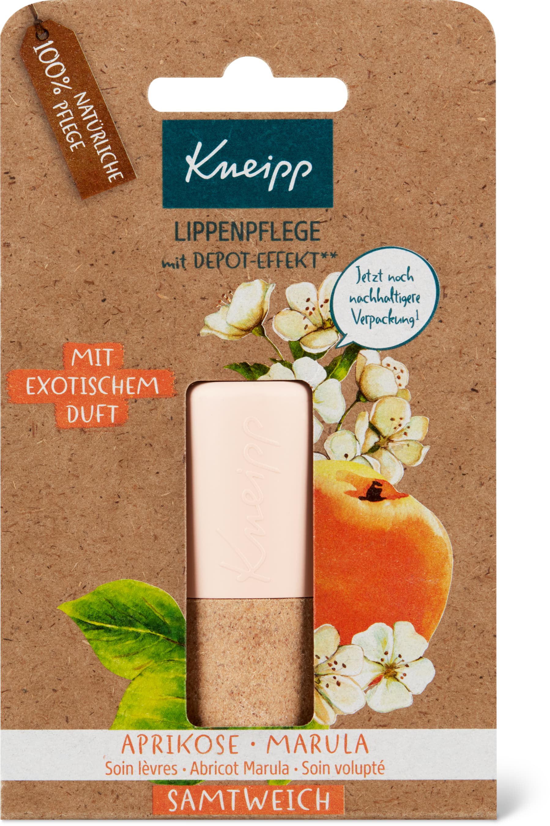 Kneipp Lippenpflege Samtweich Aprikose & Marula 4.7g